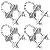 ziyue 4 個セット アンテナマスト クランプ Uボルト パイプ固定金具 Vジョーブラケット 鉄パイプ取り付け金具 WiFiアンテナ TVアンテナ用