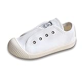 ベビキャレット キッズ スニーカー 紐なし マジックテープ 通園 通学 キャンバス シューズ 14 15 16 17 18 19 cm (17, ホワイト)