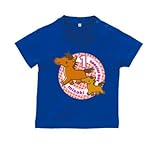 BabyChips お馬の親子(ピンク)(名入れ半袖ベビーTシャツ) 120 ロイヤルブルー