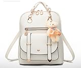 サンマルストア　テディベア 付き　【PU】 マザーズバッグ　通学/通勤/ レディース ショルダーバッグ Teddy (ホワイト) [並行輸入品]