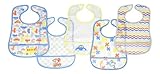 Cudlieベビー男の子5 - Pack Frosted PEVA Bibs 1サイズブルー/イエロー