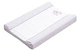 PETIT PRAIA Juliette 100 Percent Terry Soft Cotton Bath Changing Mat Cover (50 x 80 cm, White/Rose/L