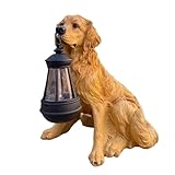 Qinaaiu犬の置物 玄関 大型犬 犬のランプ 置物 庭 犬の置物 犬 置物 ガーデニング ガーデン 雑貨 オブジェ 置物 インテリア 庭 ガーデンオーナメント イヌ いぬ かわいい 動物 飾り 防水 耐候性 様式ガーデンオブジェ おしゃれ 庭のオブジェ置物 アウトドア (ゴールデンレトリバー)