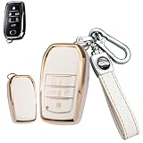 トヨタ向けの キーケース キーホルダー キーカバー キー保護 TOYOTA アルファード30系 後期 前期 ヴェルファイア30系 後期 前期 RAV4に適用する 高級 落ちにく オシャレ レザーキーリング ホワイト