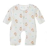 エルフ ベビー(Fairy Baby)新生児服 パジャマ ガーゼ肌着 夏のカバーオール 半袖 出産祝い 可愛い猿柄 73cm