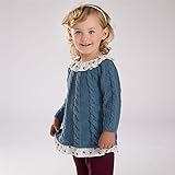 【dave&bella(デイブ・ベラ)】【秋春/セーター】襟付きケーブルニットセーター　ブルー　ピンク　70cm/80cm/90cm/100cm/110cm/120cm【シンプル・上品・フォーマル・ベ