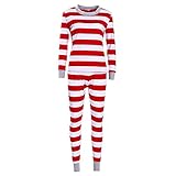 Domybest【ララバイ、だからおやすみ、爱してるよ~】---（Mommy）春秋親子服 親子寝具 赤と白のストライプ クリスマス 快適 強い弾力性 柔らかくマテリアルスキン 4サイズ