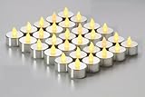 brightpikプレミアムFlameless Candles – セットof 30 LED電池式ティーライト シルバー 300