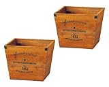 ナチュラルウッドプランター スクエアＬ ブラウン 225×225×190Hmm 3076-A-BR 2個セット