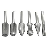 6ピース6ミリメートル1/4 "hssロータリーファイルバリドリル電動グラインダーセットロータリーバリセットhssロータリーファイル用金属プラスチック木材研削