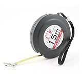 uxcell 巻き尺 メジャー エンジニア用 49.2フィー イエロー鋼 グレー 丸い ケース15 mの長さ