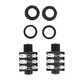 Baosity 2本　6.35mm / 6.5mm　 6ピン　 DIP　ステレオ　デュアル　チャンネル　マイク　ソケット　6.35 / 6.5　オーディオ　ストレート　ジャック