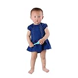 Famuka ベビー蝶結びデニムドレス（ブルー　6-12M(67-78CM））