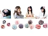 BIANHUAN ヘアピン こども お花 リボン フラワー 4点セット ヘアアクセサリー キッズ 子供 髪飾り 女の子 可愛い 髪留め かわいい 誕生日 結婚式 お宮参り
