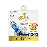 カーメイト 車用 ハロゲン ヘッドライト GIGA ワイドパワー H4 5400K 1200/930lm 日本製 車検対応 BD54