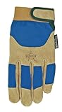Professional Bull Rider (PBR) Suede Cowhide Leather Work Glove, Medium, Brown/Blue, PB200 by Midwest