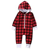ベビーキッズジャンプスーツ男の子女の子ジッパーロンパース春秋冬OnesiesコットンOutfit カラー: レッド