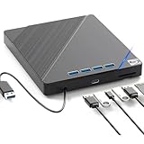 【アースドリームス公式】 BD2025-Pro 外付けブルーレイ USB3.0ハブ一体型ドッキングステーション 7in1 4×USB3.0＋Type-C＋SD/TF ポータブルBD/DVD/CDドライブ 1年日本国内保証 Windows11/Mac対応