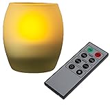 エムサーブ LEDキャンドル つや消しガラス製キャンドルグラス リモコン付き 電子ロウソク 食卓 照明 や 間接 照明 パーティ 部屋のイルミネーションにも最適！ エッグ型