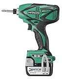 日立工機 14.4V コードレス電子パルスドライバー グリーン 3.0Ahリチウムイオン電池、急速充電器、予備電池、ケース付 WM14DBL(2LSCK)(L)