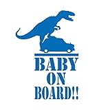 怪獣が乗ってる!? Baby on board カッティング ステッカー ブルー 青
