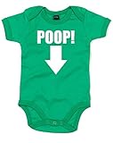 (プープ！) Poop!, プリント　ベビースーツ - グリーン/白 12-18 ヶ月