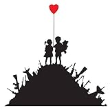 Alonlineアート – Banksy Kids onガンヒルAlonline Designsビニールステッカーデカール 35"x35" - 89x89cm VM-DSN227-STK0F00-1P