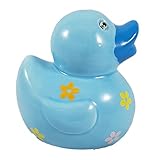 セラミックDuck Bank withフローラルデザインブルー