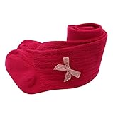 かわいいベビーキッズガールズコットン靴下パンストちょう結びソックスストッキング・タイツパンツを温めます (M（1-2歳）, ローズ)