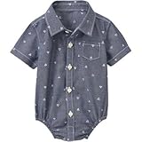 ジンボリー GYMBOREE/ オックスフォード ボディスーツ ロンパース半袖 12～18ヶ月【並行輸入】