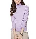 LM Cashmere 婦人服100%カシミヤセーター、冬保温できる長袖、体にふさわしいセーター (L, 雪の緑)