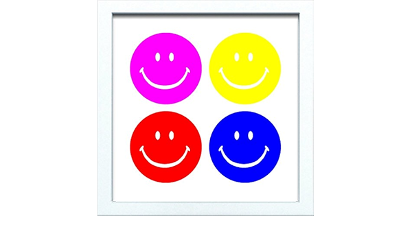 Amazon Co Jp アートフレーム サインフレーム スマイル 笑顔 ニコちゃんマーク 4色 ゆうパケット 絵画 インテリア 壁掛け アート ポスター フック 海 ピカソ 額縁 ホーム キッチン