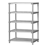 ※受注生産 返品・交換不可※選べる幅サイズ31段階！軽量アルミ製 収納ラック5段 棚板奥行54cm 高さ130cm 幅バリエーション30cm～180cm (75cm)