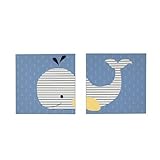 Nautica Kids Brody Nursery Bedding Collection (2-Piece Canvas Art - Whale Print) by Crown Craft [並行輸