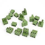 uxcell ネジ端子ブロック　スクリューターミナルブロックコネクタ　10個　300V 10A 3ピン　アーミーグリーン　5.08mmのピッチ