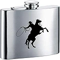 Visol"Rodeo" Stainless Steel Hip Flask, 180ml, Satin Finish, Chrome