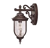 Savoy House 5-60320-40 Outdoor Sconce With Clear Hammered Shades, Walnut Patina [並行輸入品]