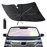 「車種専用」BLUESEATEC アルファード ヴェルファイア 30系 サンシェード 傘型 前期 後期 2015年1月-2023年6月 10本骨 遮光 断熱 デジタルインナーミラー対応 中棒曲がれる 内装劣化防止 カスタム パーツ 暑さ対策 隙間なし 収納袋付き