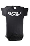 Player 2 Has Entered The Game Awesome Funny Baby Bodysuit One Piece Black/White (0-3 months) by Cham