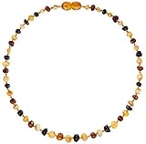 Baltic Amber Teething Necklace for Babies - Lab-Tested - Comes With Silicone Teething Necklace - Raw