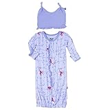 KicKee Pants LayetteガウンコンバータとKnot Hat inライラックフォレストMonkey カラー: パープル