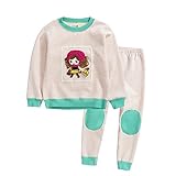 PANCY 子供服 長袖 ルームウェア 上下セット 秋冬 裏起毛 女の子(ベージュ,100)