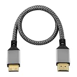 [SZSL] Mini HDMI to HDMIケーブル 1M 4K 60Hz ミニhdmiケーブル 双方向伝送 テレビ モバイルモニタ カメラ パソコンなどに適用 (HDMIタイプAオス-ミニタイプCオス)