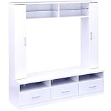 ハイタイプ 収納 テレビ台 キューデ (ホワイト B（ハンドル）)