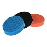 KKmoon 「3点セット」カー ポリッシャースポンジキット ポリッシングパッド バフスポンジ 洗車 ワックス 研磨 垢取り 傷磨き 塗装 3" 80mm/5" 125mm/6" 150mm/7" 1