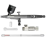 KKmoon エアブラシキット スプレーエアブラシ 口径0.3mm 8cc トリガー デュアルアクションエアブラシ 多目的 重力式 工芸品 塗料 エアブラシ ギフトボックス付き