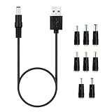YUGUOCHENG USB電源ケーブル 変換プラグ付き 1本+8変換プラグ (DC充電コード 5.5x2.1mm 1m+3.5 * 1.35mm 4.0 * 1.7mm 4.8 * 1.7mm 5.5 * 1.7mm 5.5 *2.1mm 5.5 * 2.5mm 6.3* 3.0mm 6.4* 4.4mmコネクタアダプタ)