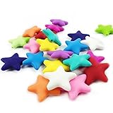 10pc Large Silicone Five-pointed Star Beads Teether More Than 5 Colors Mixed Colors Diy Necklace Bra