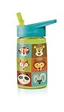 Crocodile Creek Eco Kids Jungle Jamboree Flip Straw Tritan Drinking Bottle Lime Green 7 [並行輸入品]