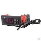 B Blesiya サーモコントローラ　温度制御　2個　STC-1000 AC/DC 12V / 10A　センサー　サーモスタット